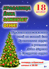 18 декабря состоится торжественное зажжение огней на главной елке Краснинского округа - фото - 1